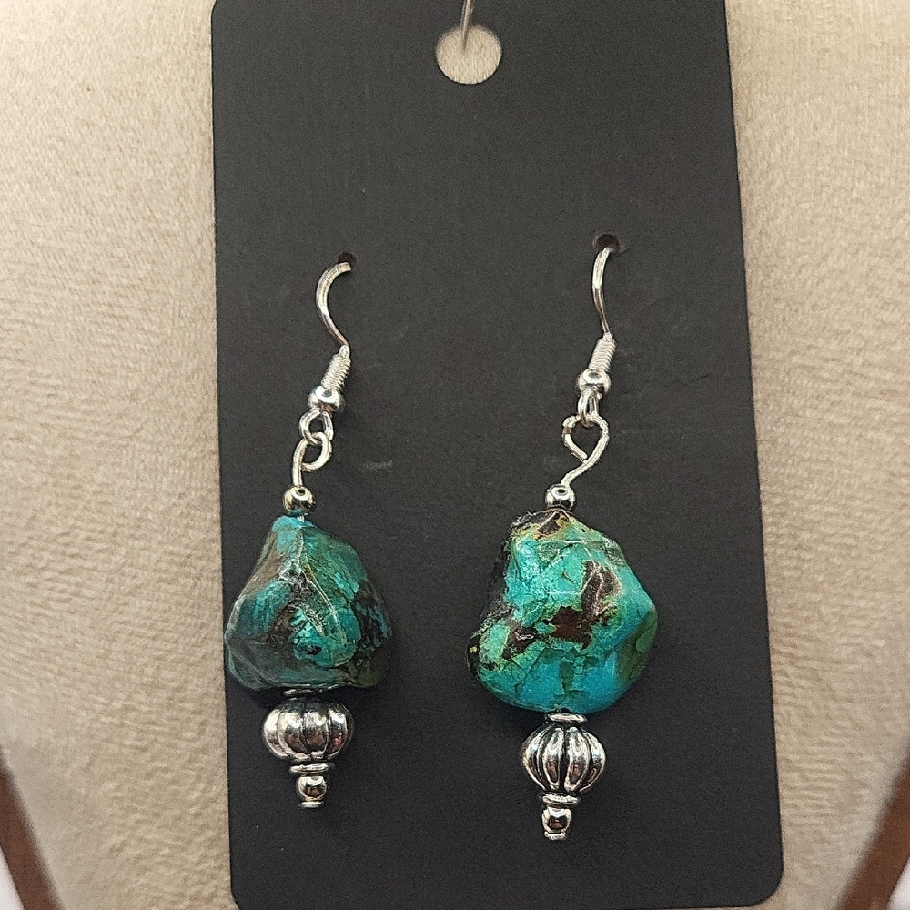 Turquoise and Silver Dangle Earrings